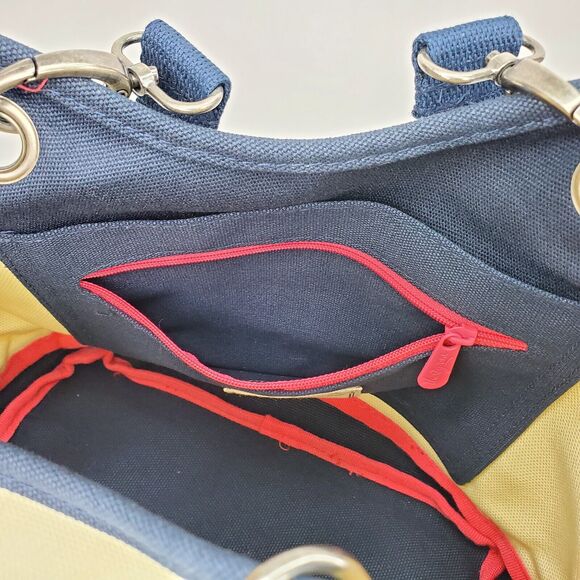 Canvas Crew by Thirty One Purse Handbag Cream Navy Blue Hand Bag Tote - Picture 11 of 11